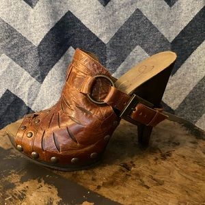 Jessica Simpson Xain leather mule heels size 6